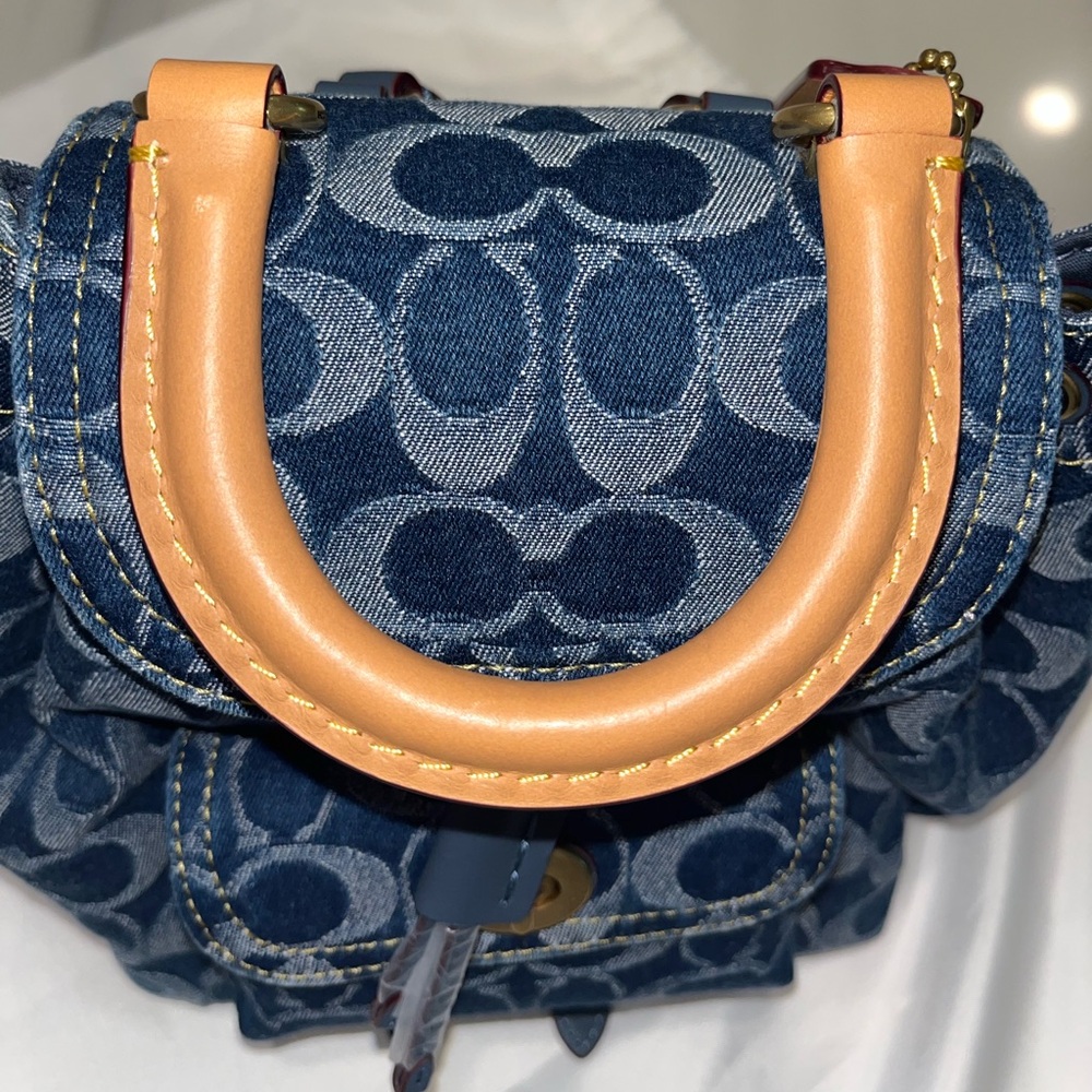 Coach Riya Backpack 21 in Signature Denim - Picture 9 of 11